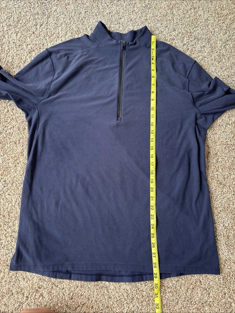 Lululemon Pullover Small Surge Warm Half Zip Rulu Heathered Hero Blue Black